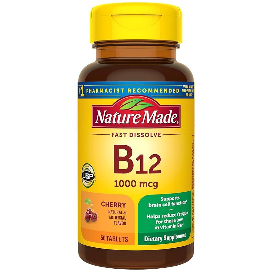 Nature Made Vitamin B12 1000 mcg, Easy to Take Sublingual B12 for Energy Metabolism Support