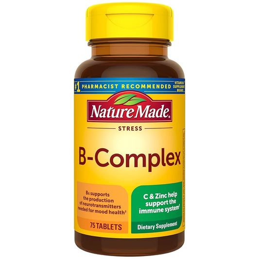 Nature Made Stress B Complex with Vitamin C and Zinc 75 Tablets, 75 Day Supply